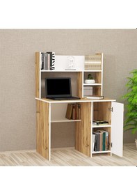 Resim Kalenderdekor1 Kalender Dekor Lucas 90 Cm Çalışma Masası Lc02 Beyaz - Meşe 