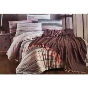 Resim Kristal Çift Kişilik Dekoratif Yatak Örtüsü Seti Gizmo Kahverengi 