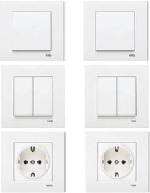 Resim VİKO Karre Beyaz Set 9 