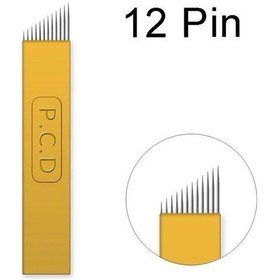 Resim P.c.d 12 F Blade Gold Microblading İğnesi 10 Adet Diğer 