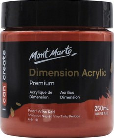 Resim Mm Premium Dimension Akrilik 250ml - İnci Şarap Kırmızısı Çok Renkli 