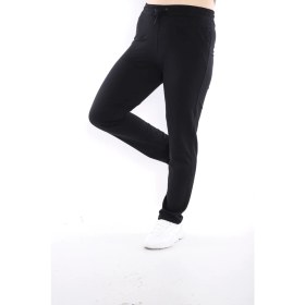 Resim Escetic Siyah Kadın Battal Beden Nefes Alabilen 2 İplik Kumaş 4 Mevsim Spor Eşofman Altı B1104 