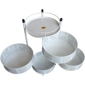 Resim Konak Züccaciye 4 Katlı Soğan Patates Metal Sebzelik Beyaz 