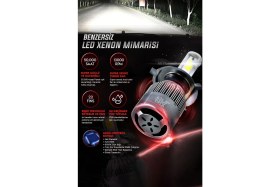 Resim NKT GROUP Bmw E88 Kasa H7 Uzun Far LED Şimşek Etkili Beyaz 