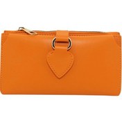Resim Özka Leather - Kişiye Özel Telefon Bölmeli Trend Kadın Cüzdan Turuncu 