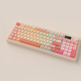 Resim Everest KB-85 SILENT PRO Kablosuz Bej-Pembe-Turuncu SESSİZ RGB Wireless 2.4Ghz Q Oyuncu Klavyesi 