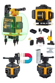 Resim Eisenn Alman 2 Akülü + 16 Köşe 45 Mt Menzil 360 Derece Artı Lazer Terazi Kumandalı Yeşil Çizgi 