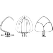 Resim Kitchenaid Için Paslanmaz Çelik Aksesuarlar 4.5-5 Qt Yatırma Kafası Stand Mixer, 6 Tel Çırpma, Düz Çırpıcı, Hamur Kancası Içerir (Yurt Dışından) 