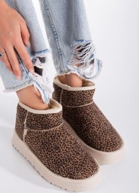Resim Viola Kalın Taban Bilek Boy Ugg Leopar - Taba-82375 / 36 
