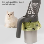 Resim Büyük Kapasiteli Kedi Kumu Küreği Braketi ile - Dayanıklı Plastik, Temizlemesi Kolay, İdrar Kutusu, Evde Pet Temizliği için İdeal, Pet Atık Yönetimi | Modern Pet Aksesuarı | Dayanıklı Plastik Kürek, Kedi Kumu Kutusu 