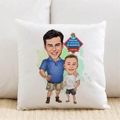 Resim Cool Baba ve Oğlu Karikatürlü Yastık 