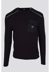 Resim Ncs Jeans Erkek Triko Bisiklet Yaka Cep Detaylı Siyah 3753 Siyah 