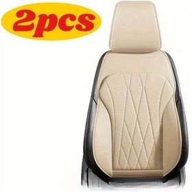 Resim Honeybeeshop Tesla Model 3 Y S X Ve Diğer Modeller İçin Bej Renk 2 Adet Koltuk Sırtlık Aksesuarı 