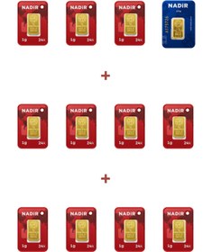 Resim Nadir Gold 24 Ayar 13,5 Gram Külçe Altın (1 Adet 2,5 Gram Külçe Altın + 11 Adet 1 Gram Külçe Altın ) 