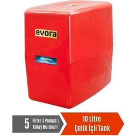 Resim 5 Filtreli 10 L Pompalı Kırmızı Kapalı Kasa Su Arıtma Cihazı 