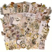 Resim 260 Adet Vintage Botanik & Çiçek Sticker Seti - Scrapbooking, Günlük Tutma & DIY El İşleri İçin İdeal, Herbarium Sayfaları, Kartpostallar ve Sanatsal Kesimler Dahil Doğa İlhamlı Tasarımlarla, Scrapbooking Malzemeleri 