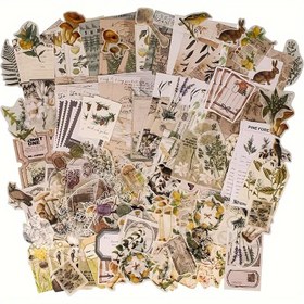 Resim 260 Adet Vintage Botanik & Çiçek Sticker Seti - Scrapbooking, Günlük Tutma & DIY El İşleri İçin İdeal, Herbarium Sayfaları, Kartpostallar ve Sanatsal Kesimler Dahil Doğa İlhamlı Tasarımlarla, Scrapbooking Malzemeleri 