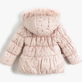 Resim Kız Bebek Şişme Mont Kapüşonlu İçi Peluş Astarlı 