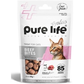 Resim Pure Life Plus Sığır Etli Lokmalık Kedi Ödül Maması 60 G 