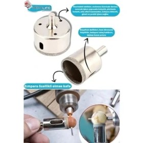 Resim Karokstore 45MM Mermer Granit Cam Yuvarlak Delme Panç Uç Yuvarlak Açma Matkap Için Karot 