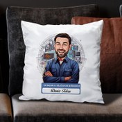 Resim Karikatürlü En Başarılı Erkek Bilgisayar Mühendisi Yastık 