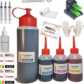 Resim Canon MG2150 MG2250 MG2255 (Pg 540 cl 541) Kartuş Dolum Seti 500ML SİYAH+3X100ML Renkli Mürekkep 