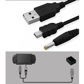 Resim Zerzembe 100 cm Yeni 2 In 1 USB Veri Kablosu + Psp 1000 2000 3000 Oyun Aksesuarları Için Şarj Aleti Kablosu Kablosu 