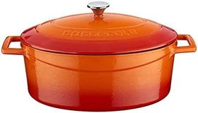 Resim Lava Metal Oval Döküm Tencere, 27 cm, 3.91 L Hacim, Turunucu 