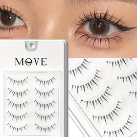 Resim MOVE Doğal Görünümlü 3D Sahte Kirpikler - Çok Katmanlı Hacimli Çapraz Kirpikler, Yumuşak & Yeniden Kullanılabilir, Günlük Glamör & Başlangıçlar İçin Mükemmel, Bebek/Kabarık/Doğal Stiller, 10-12mm/6-9mm Uzunluklar, 0.05mm Kalınlık, D-Kıvrım 