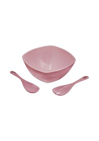 Resim Akrilik Soft Pembe Kare Salata Kasesi 