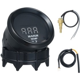 Resim Ranyeek 12v Evrensel Araçlar İçin 52mm Metal-plastik Lcd Su Sıcaklığı Gösterici, Mavi Led, / Dönüşümü Ve Alarm Fonksiyonu 