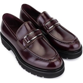 Resim Valentino Erkek Hakiki Deri Bordo Loafer Ayakkabı 667 20922 Erk Ayk Y25 Bordeaux Bordo 
