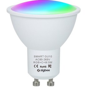 Resim Zigbee Gu10 Akıllı Led Ampul 5w - Rgb+cw+ww Renkli Işık, Akıllı Uygulama Ve Ses Kontrolü, Parlaklık Ayarlı, 85-265v Beyaz 
