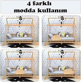 Resim Markaawm Montessori Yatak Bulut Karyola 90x190 Ahşap Yatak 80X130 