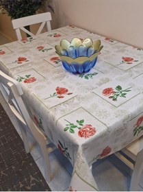 Resim Elyaflı Pvc Muşamba - Desenli Silinebilir Masa Örtüsü Mor 140 X 240 