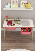Resim Moniev Çocuk Oyun Etkinlik Çalışma Masası Tek Masa Pembe Pembe 