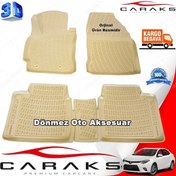 Resim Toyota Corolla Uyumlu 3D Paspas Havuzlu Bej Renk 2013-2018 Arası Caraks N11.9281 