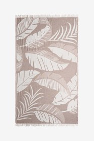 Resim Moriah Yaprak Jakarlı Peştemal Bej, Taşıma Çantalı 