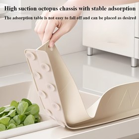 Resim Emniyetli ve dayanıklı silikon lavabo sıçrama koruyucu - modern mutfak, bulaşık makinesi ve sebze leğeni su geçirmez kapağı, kolay temizlenebilir tasarım, dağınıklığı azaltır ve güvenliği artırır, esnek bariyer 