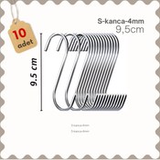 Resim vtswire 10 Adet, Mat Gümüş Renk,(GALVANİZLİ) 7,5 Cm, Metal Kanca, Es Kanca, Banyo Kanca, Demir Kanca 