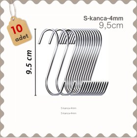 Resim vtswire 10 Adet, Mat Gümüş Renk,(GALVANİZLİ) 7,5 Cm, Metal Kanca, Es Kanca, Banyo Kanca, Demir Kanca 