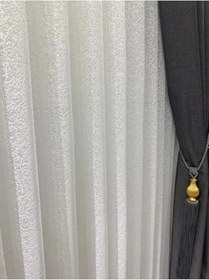 Resim Tül Kum Desenli Örme Kumaş 1 3 Sık Pileli Boru Pile Kırışmaz Ütü İstemez,Kırık Beyaz 500 X 240 