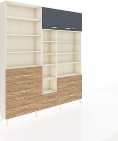 Resim Arges Dolap 17 Raflı 6 Çekmeceli 3 Kapaklı 220x30x243 Aytaşı-antrasit/çam Antrasıt/atlas Çam 