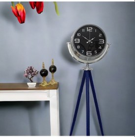 Resim Krom Metal Ofis Salon Otel Ayaklı Seyyar Saat B32 Krom 