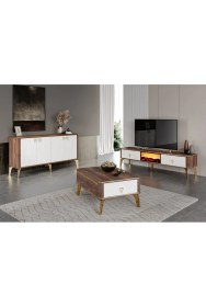 Resim Venüs Smart Sömineli 3'Lü Salon Set Takimi 