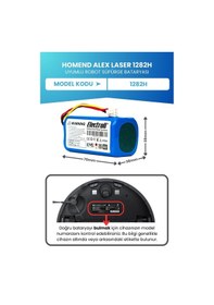 Resim Homend Alex Laser 1282h Robot Süpürge Bataryası Kapasite 2600mah Robot Süpürge Pil 