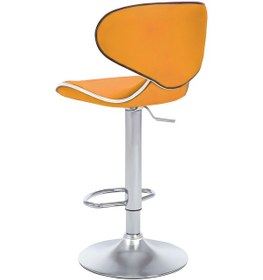 Resim Bürocci Zen Bar Taburesi - Turuncu Modern Deri Metal Ataklı Yüksek Tezgah Sandalyesi - 9549s0516 Turuncu 