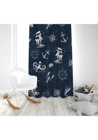 Resim Denizci Desen Çocuk Odası Tek Kanat Fon Perde 