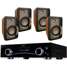 Resim GoldMaster 4 Adet Hoparlör Anfi AV-313 Set Ev Sinema Sistemi 