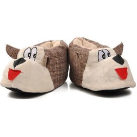 Resim Aspor Kahve Bej Kadın Panduf Köpekli Çok Renkli 